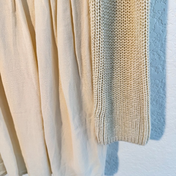 Westbound Cream Knit Sweater Dress Small | Long Sleeve Cotton Blend Tunic Top - Picture 3 of 5